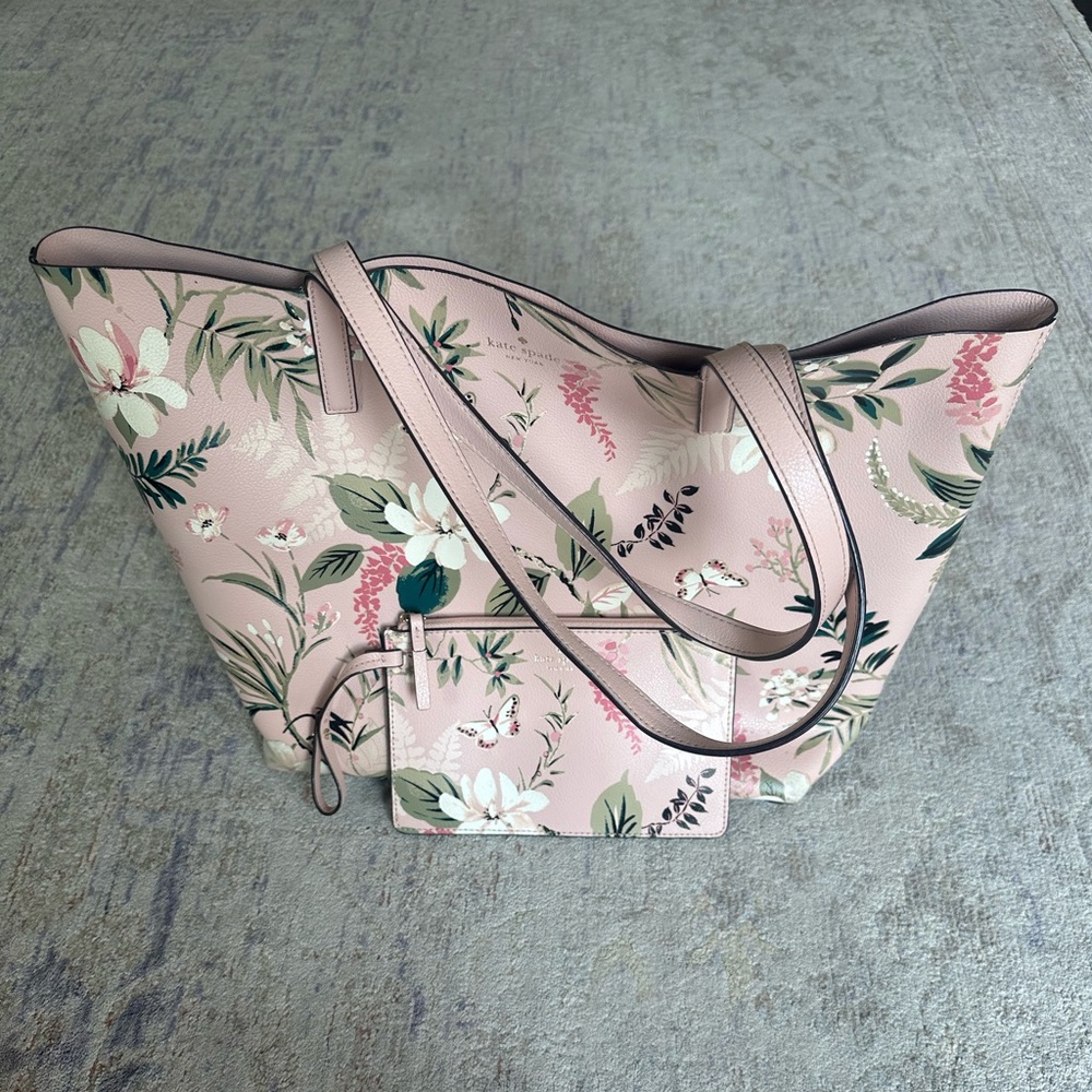 Kate Spade Botanical Reversible Tote with Pouch